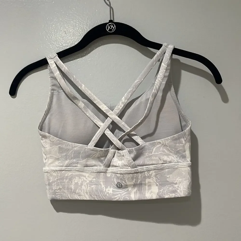 LuLuLemon Energy Luxtreme Sports Bra size 4 Gray and White